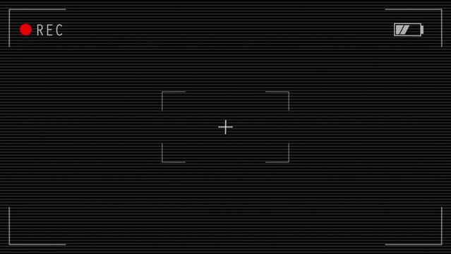 Camera recording screen overlay with scanlines. Prores4444 with alpha channel. Loop.