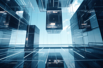 Fototapeta premium A modern building made of metal and glass.