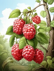 raspberries and blackberries