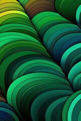 Forest green gradient colorful geometric abstract circles and waves pattern background