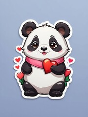 Adorable Panda With Heart Balloons 5