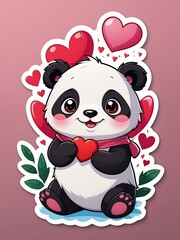 Adorable Panda With Heart Balloons 33
