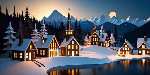 Obraz premium Village in the Alps