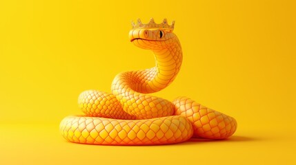 3d snake with crown.
