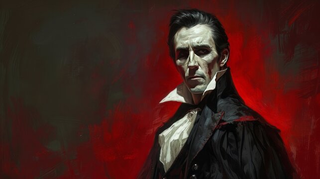 vampire character in dark colors.