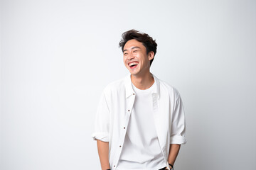 Chinese man over isolated white background