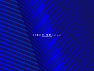 Dark blue background. Modern line curve abstract presentation background. Luxury paper cut background. Abstract decoration, gold pattern, halftone gradient.