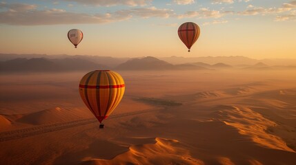 Hot air balloon early in the morning