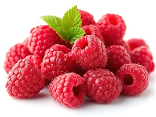 raspberry closeup on white background