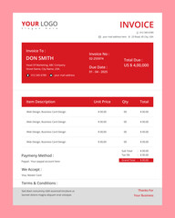 Vector modern invoice template design