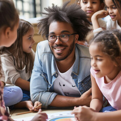 teacher and students in classroom