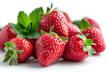 strawberry closeup on white background