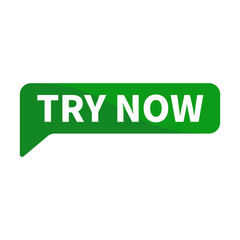 Try Now Text In Green Rectangle Shape For Information Prduct Promotion Business Marketing Social Media Announcement
