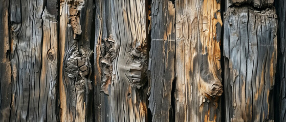 Charred Wood Texture Close-Up