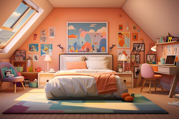 bedroom with kid furniture