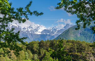 Romsdalsalpane or the Romsdal Alps a mountain range surrounding the Romsdalen valley in Møre og...