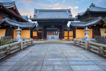 Kyoto, Japan - April 6 2023: Koshoji Temple located next to Nishi-Honganji Temple, Two temples are...
