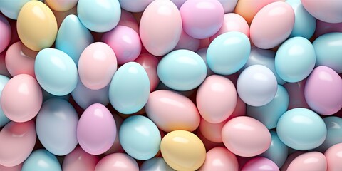 Colorful Easter eggs background. Easter eggs in pastel colors 