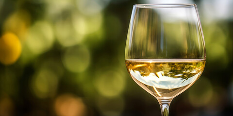 White Wine Glass with Vineyard Vista