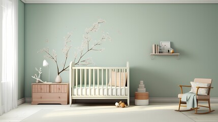 Tranquil nursery with softly painted walls, contributing to a calming environment for the little one