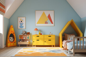 childrens bedroom with playful furniture