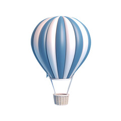 illustration of a blue hot air balloon on a transparent background