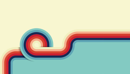 Retro vintage 70s style stripes background poster lines. shapes vector design graphic 1970s retro background. abstract stylish 70s era line frame illustration