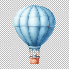 illustration of a blue hot air balloon on a transparent background