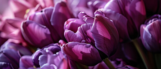 Fototapeta premium Purple Tulip Petals Close-Up
