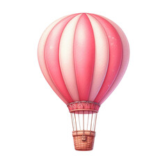 Obraz premium illustration of a pink hot air balloon on a transparent background