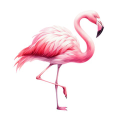 pink flamingo isolated on white. flamingo illustration on transparent background
