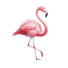 pink flamingo isolated on white. flamingo illustration on transparent background