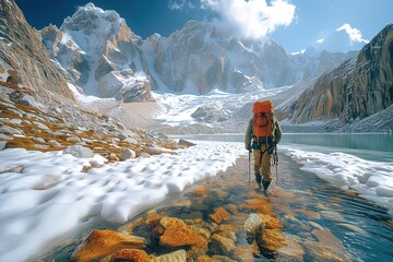 Indian glacier guide leading eco-conscious tours to explore the beauty of glaciers.,