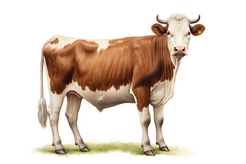 Naklejka na ściany i meble Illustration of a cow, cow milk, illustrated cow, drink milk, animal