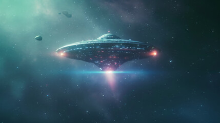 Obraz premium A background image of an ufo flying in the sky.