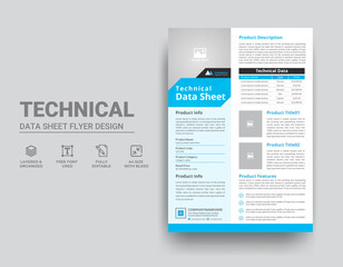 Technical Data Sheet Template Design - obrazy, fototapety, plakaty