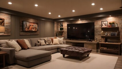 living room with fireplace