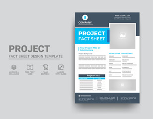 Project Fact Sheet template design - obrazy, fototapety, plakaty