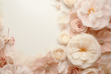 Obraz na płótnie Canvas Wedding background with flowers generative Ai