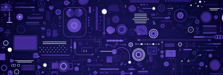  Indigo abstract technology background using tech devices and icons © Celina