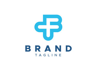 Fototapeta premium Introducing our B letter mark plus logo design template, this logo used for B letters, BF letter marks, medical plus logos, healthcare, symbol, font, text, minimal, brand identity, typography etc