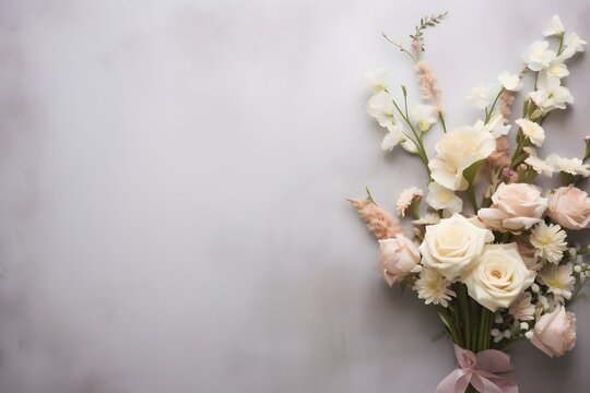 Wedding background with flowers generative Ai