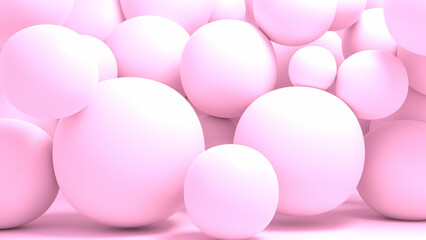 3d rendered soft pink balls.