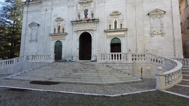The beautiful Sacro Monte of Varallo on a sunny autumn morning. Province of Vercelli, Piedmont, Italy.