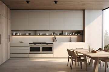 kitchen with minimalist cabinetry