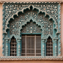 Obraz premium Ornament lattice window in india