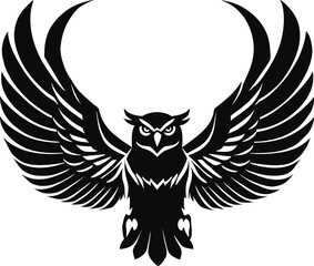 Owl Spread Wings Vector Illustration for Heraldry for logos and heraldic symbols
