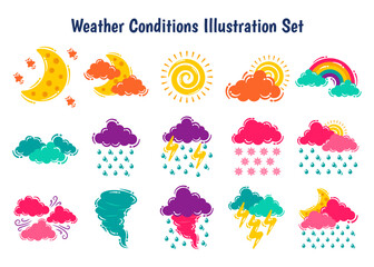 Set of Weather Conditions Illustration
