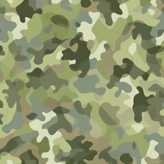 Fototapeta premium Seamless military camouflage pattern. Green camouflage fabric. Masking background tiles
