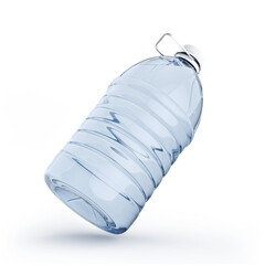 Plastic water bottle with white cap, 3d render on transparency background